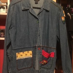 Jean jacket with color and embellishments